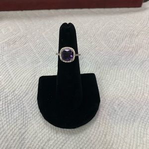 Ladies amethyst and CZ ring